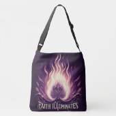 Het geloof verlicht het Paarse licht Crossbody Tas (Achterkant)