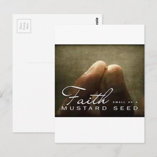 Het geloof zo klein als mosterdzaad briefkaart (Voorkant / Achterkant)