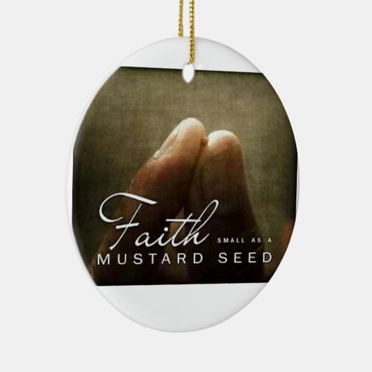 Het geloof zo klein als mosterdzaad keramisch ornament (Rechts)