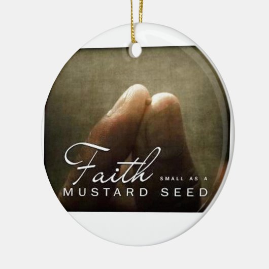Het geloof zo klein als mosterdzaad keramisch ornament (Links)