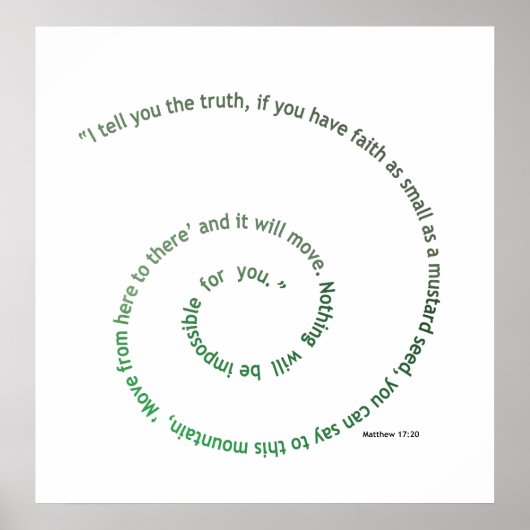 Het geloof zo klein als mosterdzaad poster (Voorkant)