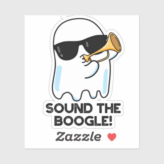 Het geluid van de grappige ghost Bugle Pun Sticker (Vel)
