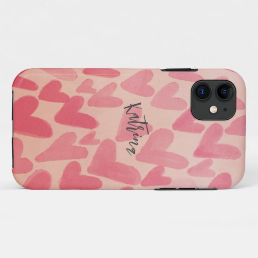 Het geluid van de spoelroze gescatterde harten per Case-Mate iPhone case (Achterkant (horizontaal))