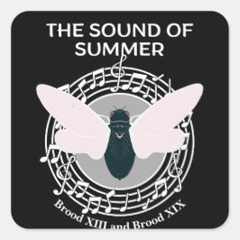 Het geluid van de zomer Cicada Brood Vierkante Sticker