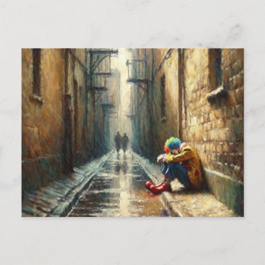 Het geluid van een clown briefkaart (Voorkant)