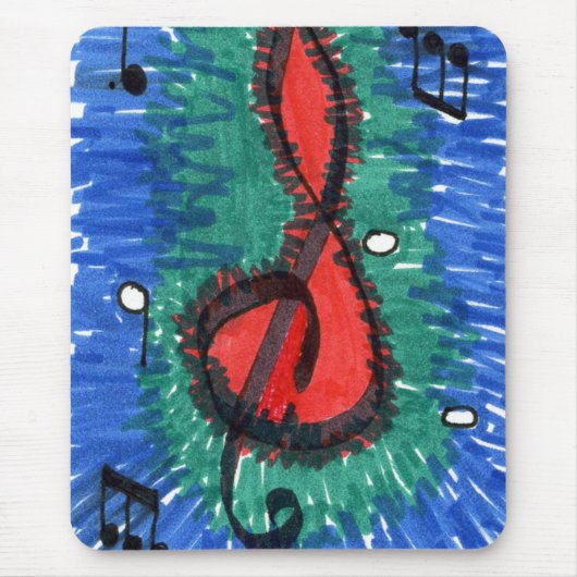 "Het geluid van het Rood" Abstract Design Mousepad Muismat (Voorkant)