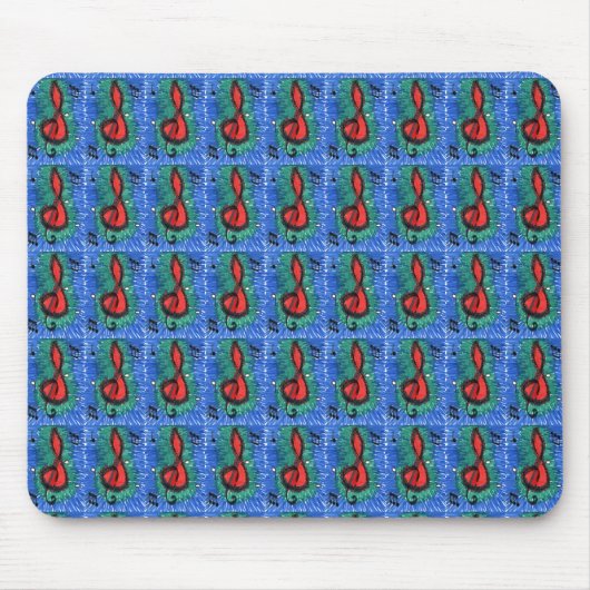 "Het geluid van het rood", verbluffend abstract de Muismat (Voorkant)