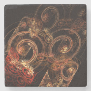 Het geluid van muziek Abstracte kunst Stenen Onderzetter