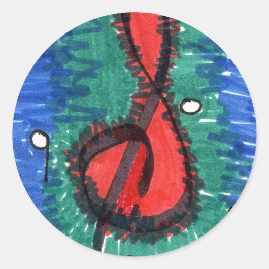 "Het geluid van rood" Abstract design sticker (Voorkant)