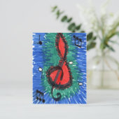 Het "Geluid van Rood" Abstracte Briefkaart (Staand voorkant)