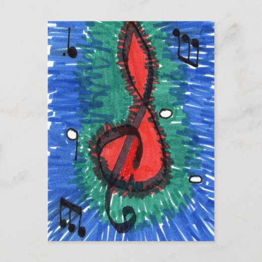 Het "Geluid van Rood" Abstracte Briefkaart (Voorkant)