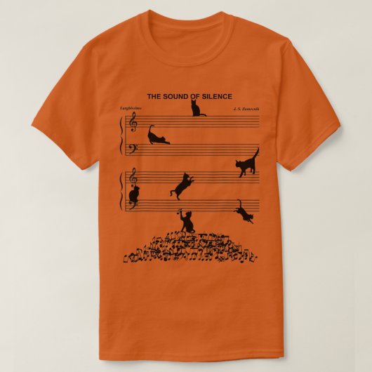 Het geluid van stille muziek en kat Lover T-shirt (Design voorkant)