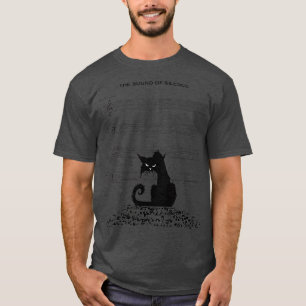 Het geluid van stille muziek met mijn katteplaat t-shirt