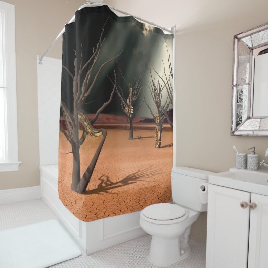 Het geluid van stilte douchegordijn (In situ)