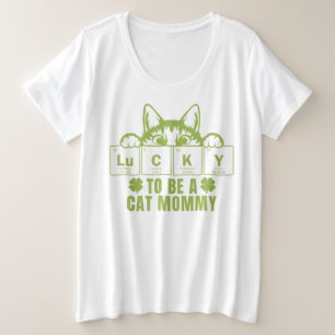 Het geluk om een kat mama St. Patrick's Day zijn Grote Maat T-shirt