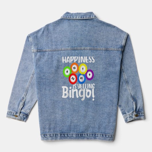 Het geluk van Bingo roept Bingo Raglan honkbal Denim Jacket (Achterkant)