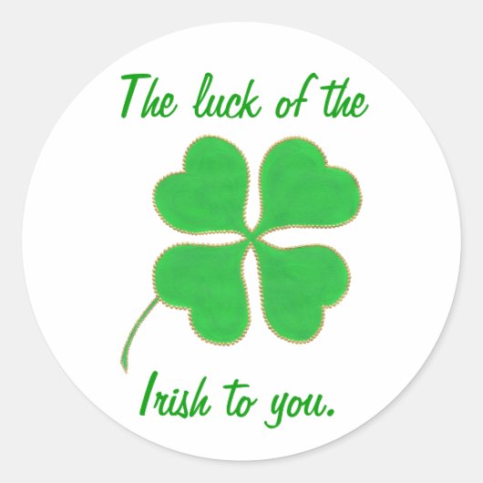 Het geluk van de Ieren voor jou, shamrock stickers (Voorkant)