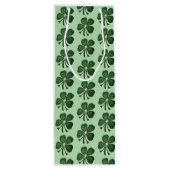 Het geluk van de Ierse Green Shamrocks 2025 Wijn Cadeautas (Achterkant)
