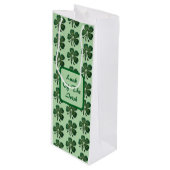 Het geluk van de Ierse Green Shamrocks 2025 Wijn Cadeautas (Voorkant Gekanteld)