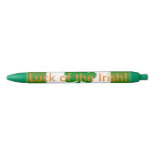 Het geluk van de Ierse Green Shamrocks Blauwe Inkt Pen (Voorkant)
