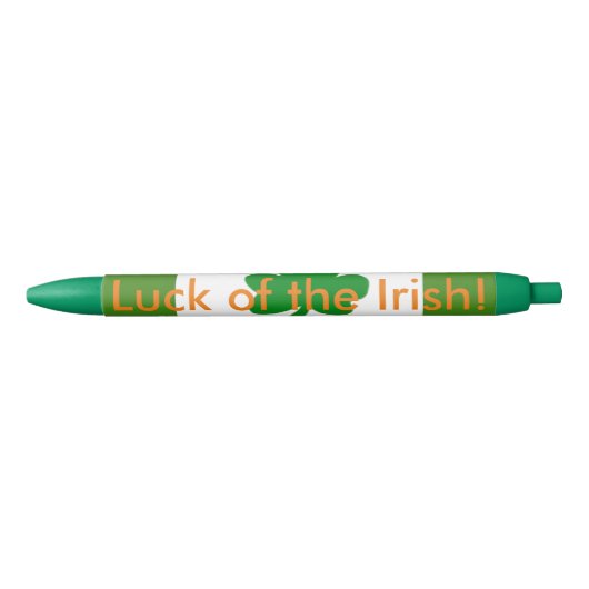 Het geluk van de Ierse Green Shamrocks Blauwe Inkt Pen (Voorkant)
