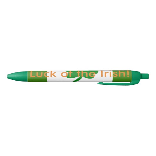 Het geluk van de Ierse Green Shamrocks Blauwe Inkt Pen (Bodem)
