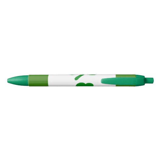 Het geluk van de Ierse Green Shamrocks Blauwe Inkt Pen (Achterkant)