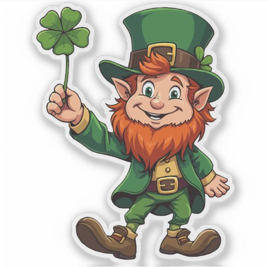 Het geluk van de Ierse Leprechaun Sticker (Voorkant)