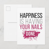 Het geluk van de klap laat je nagels doen. briefkaart (Voorkant / Achterkant)