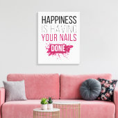 Het geluk van de klap laat je nagels doen. canvas afdruk (Insitu (Woonkamer))