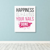 Het geluk van de klap laat je nagels doen. canvas afdruk (Insitu (Houten vloer))