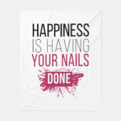 Het geluk van de klap laat je nagels doen. fleece deken (Voorkant)