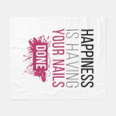 Het geluk van de klap laat je nagels doen. fleece deken (Voorkant (Horizontaal))