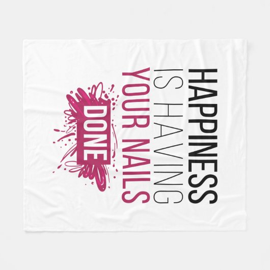 Het geluk van de klap laat je nagels doen. fleece deken (Voorkant (Horizontaal))