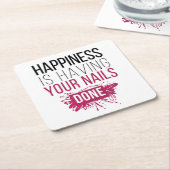 Het geluk van de klap laat je nagels doen. kartonnen onderzetters (Schuin)