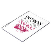 Het geluk van de klap laat je nagels doen. notitieboek (Linkerzijde)