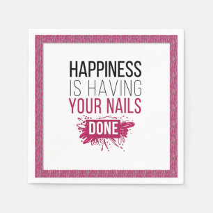 Het geluk van de klap laat je nagels doen. servet