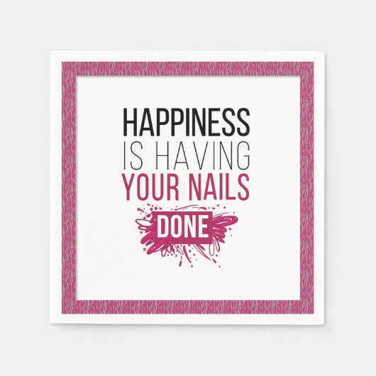 Het geluk van de klap laat je nagels doen. servet (Voorkant)