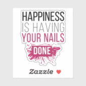 Het geluk van de klap laat je nagels doen. sticker (Vel)