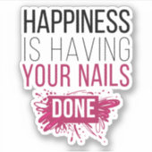 Het geluk van de klap laat je nagels doen. sticker (Voorkant)