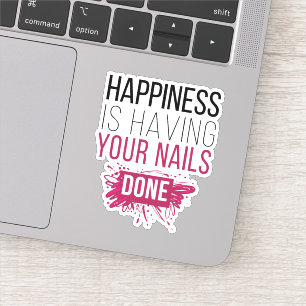 Het geluk van de klap laat je nagels doen. sticker