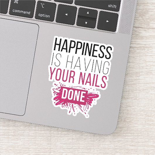 Het geluk van de klap laat je nagels doen. sticker (Detail)