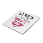 Het geluk van de klap laat je nagels doen. tegeltje (Zijkant)