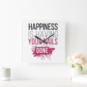 Het geluk van de klap laat je nagels doen. vierkante klok (Huis)