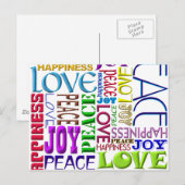 Het Geluk van de Liefde van de Vreugde van de Feestdagenkaart (Voorkant / Achterkant)