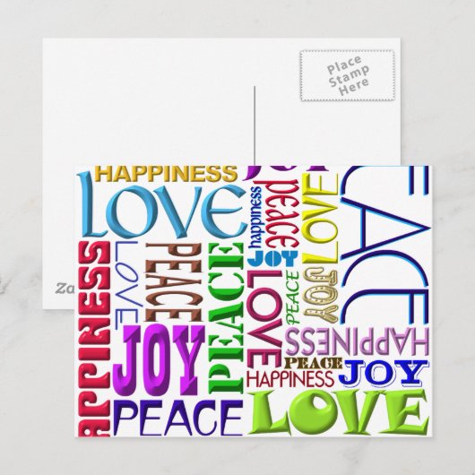 Het Geluk van de Liefde van de Vreugde van de Feestdagenkaart (Voorkant / Achterkant)