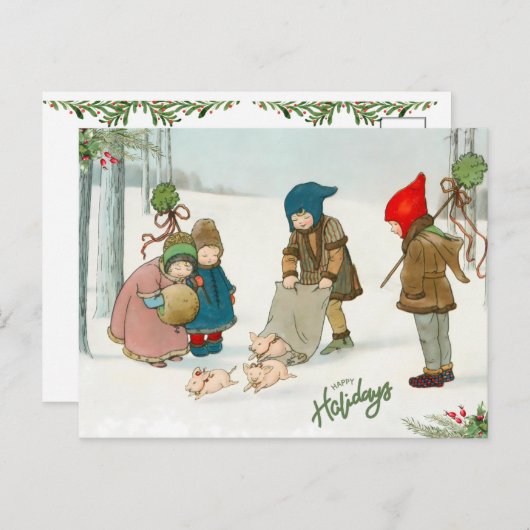 Het geluk van de winter, briefkaart (Voorkant / Achterkant)