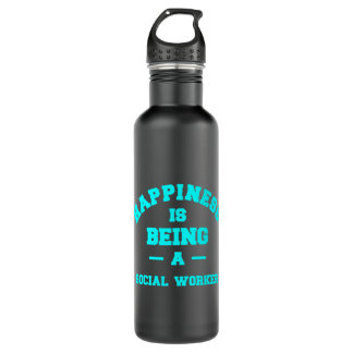 Het geluk van een sociaal werker is dit beroep waterfles 
