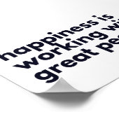 Het Geluk van het citaat werkt met goede mensen Poster (Hoek)