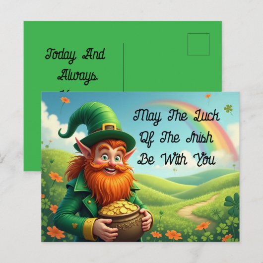 Het geluk van het Iers Briefkaart (Voorkant / Achterkant)